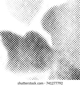 Ink Print Distress Background . Grunge Texture. Abstract Black and white illustration. Vector.