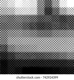 Ink Print Distress Background . Grunge Texture. Abstract Black and white illustration. Vector.