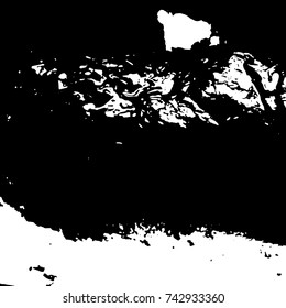 Ink Print Distress Background . Grunge Texture. Abstract Black and white illustration. Vector.