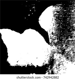 Ink Print Distress Background . Grunge Texture. Abstract Black and white illustration. Vector.
