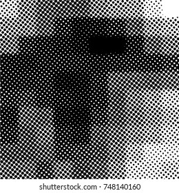 Ink Print Distress Background . Grunge Texture. Abstract Black and white illustration. Vector.