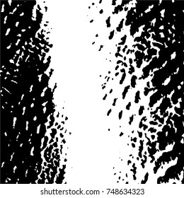 Ink Print Distress Background . Grunge Texture. Abstract Black and white illustration. Vector.