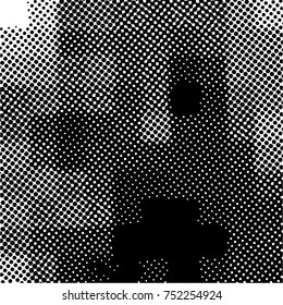 Ink Print Distress Background . Grunge Texture. Abstract Black and white illustration. Vector.