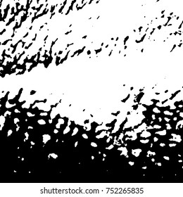 Ink Print Distress Background . Grunge Texture. Abstract Black and white illustration. Vector.