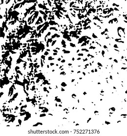 Ink Print Distress Background . Grunge Texture. Abstract Black and white illustration. Vector.
