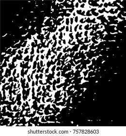 Ink Print Distress Background . Grunge Texture. Abstract Black and white illustration. Vector.