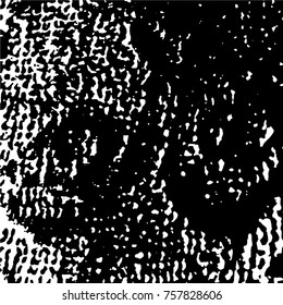 Ink Print Distress Background . Grunge Texture. Abstract Black and white illustration. Vector.