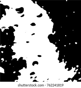 Ink Print Distress Background . Grunge Texture. Abstract Black and white illustration. Vector.