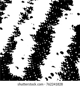 Ink Print Distress Background . Grunge Texture. Abstract Black and white illustration. Vector.