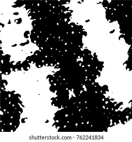 Ink Print Distress Background . Grunge Texture. Abstract Black and white illustration. Vector.