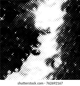 Ink Print Distress Background . Grunge Texture. Abstract Black and white illustration. Vector.