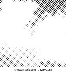 Ink Print Distress Background . Grunge Texture. Abstract Black and white illustration. Vector.