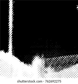 Ink Print Distress Background . Grunge Texture. Abstract Black and white illustration. Vector.