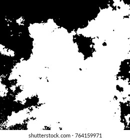 Ink Print Distress Background . Grunge Texture. Abstract Black and white illustration. Vector.