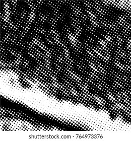 Ink Print Distress Background . Grunge Texture. Abstract Black and white illustration. Vector.