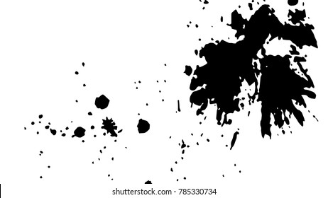Ink Print Distress Background . Grunge Texture. Abstract Black and white illustration. Vector.