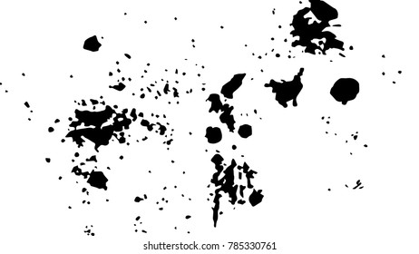 Ink Print Distress Background . Grunge Texture. Abstract Black and white illustration. Vector.