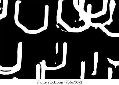 Ink Print Distress Background . Grunge Texture. Abstract Black and white illustration. Vector.