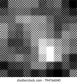 Ink Print Distress Background . Grunge Texture. Abstract Black and white illustration. Vector.