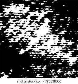 Ink Print Distress Background . Grunge Texture. Abstract Black and white illustration. Vector.