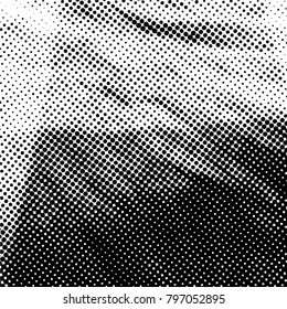 Ink Print Distress Background . Grunge Texture. Abstract Black and white illustration. Vector.