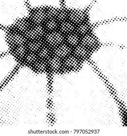 Ink Print Distress Background . Grunge Texture. Abstract Black and white illustration. Vector.