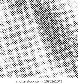 Ink Print Distress Background . Halftone Dots Grunge Texture. Black and white illustration.vector