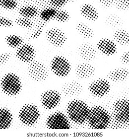 Ink Print Distress Background . Halftone Dots Grunge Texture. Black and white illustration.vector