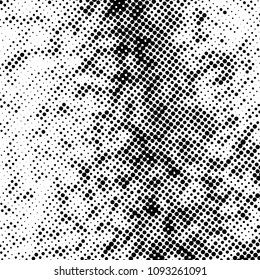 Ink Print Distress Background . Halftone Dots Grunge Texture. Black and white illustration.vector