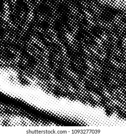 Ink Print Distress Background . Halftone Dots Grunge Texture. Black and white illustration.vector