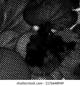 Ink Print Distress Background . Halftone Dots Grunge Texture. Black and white illustration.vector