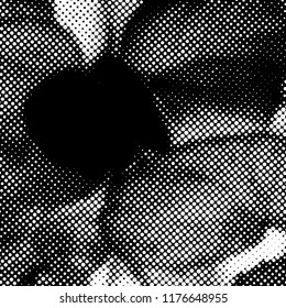 Ink Print Distress Background . Halftone Dots Grunge Texture. Black and white illustration.vector