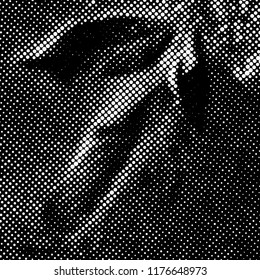 Ink Print Distress Background . Halftone Dots Grunge Texture. Black and white illustration.vector