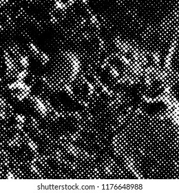 Ink Print Distress Background . Halftone Dots Grunge Texture. Black and white illustration.vector