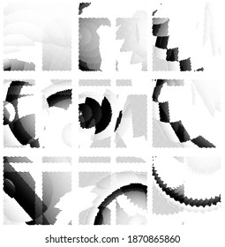 Fondo de la presión de impresión de tinta . Los puntos de semitono borran la textura. Ilustración en blanco y negro.