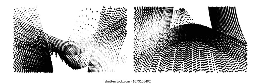 Ink Print Distress Background . Halftone Dots Grunge Texture. Black and white illustration.