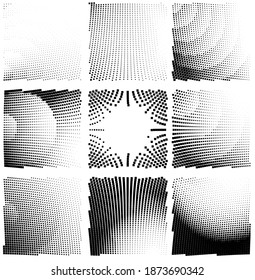 Ink Print Distress Background . Halftone Dots Grunge Texture. Black and white illustration.