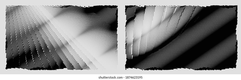 Ink Print Distress Background . Halftone Dots Grunge Texture. Black and white illustration.