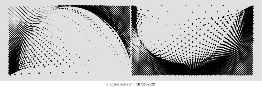 Ink Print Distress Background . Halftone Dots Grunge Texture. Black and white illustration.