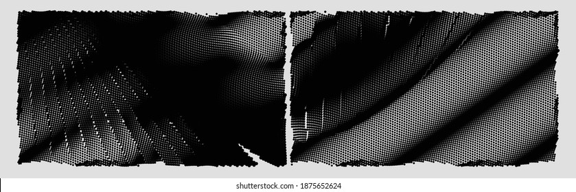 Fondo de la presión de impresión de tinta . Los puntos de semitono borran la textura. Ilustración en blanco y negro.