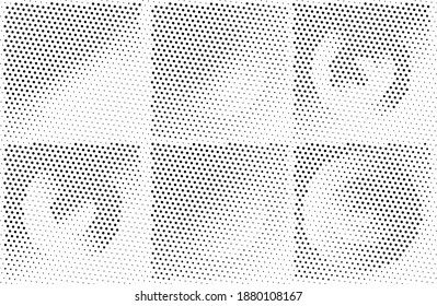 Fondo de la presión de impresión de tinta . Los puntos de semitono borran la textura. Ilustración en blanco y negro.