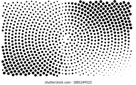 Ink Print Distress Background . Halftone Dots Grunge Texture. Black and white illustration.