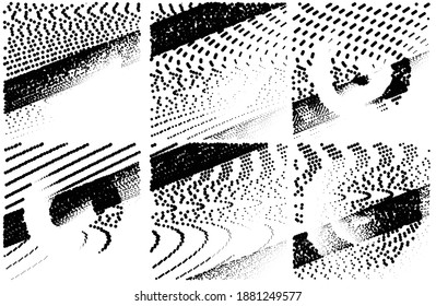 Tintendruck-Hintergrund . Halftone Dots Grunge Textur. Schwarz-Weiß-Illustration.