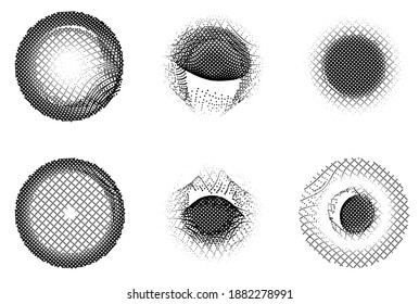 Ink Print Distress Background . Halftone Dots Grunge Texture. Black and white illustration.