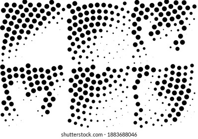 Ink Print Distress Background . Halftone Dots Grunge Texture. Black and white illustration.