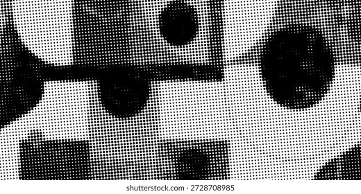 Freihanddruck Distress Hintergrund . Rasterpunkte scheuern die Textur. Schwarz-Weiß-Darstellung.