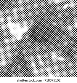 Ink Print Distress Background . Halftone Dots Grunge Texture. Black and white vector illustration.