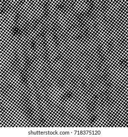 Ink Print Distress Background . Halftone Dots Grunge Texture. Black and white vector illustration.