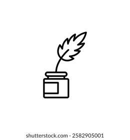 Ink and quill icon Flat fill set collection