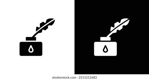 Ink and quill icon logo set vector